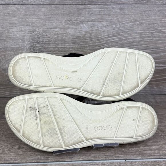 Ecco Bluma Women’s Sz 8.5/EU 39 Slingback Strap Black Red Hook & Loop Sandals - Picture 8 of 10
